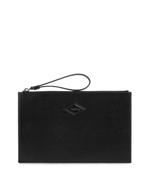 Doucal's レザー クラッチバッグ Black