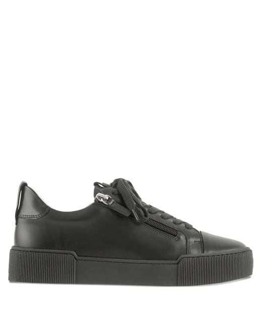 Högl Black Comfy Leather Zip-Detail Sneakers