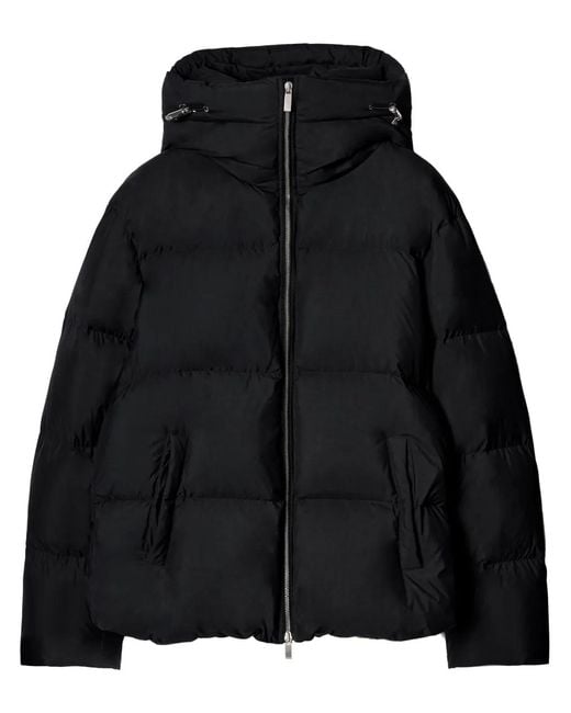 Off-White c/o Virgil Abloh Black Boxy Puffer Jacket With High Collar And Hood for men