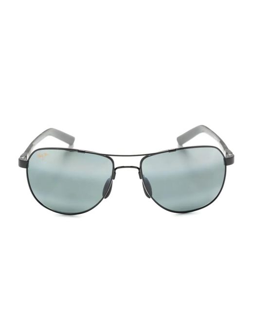 Maui Jim Black Guardrails Pilot-Frame Sunglasses