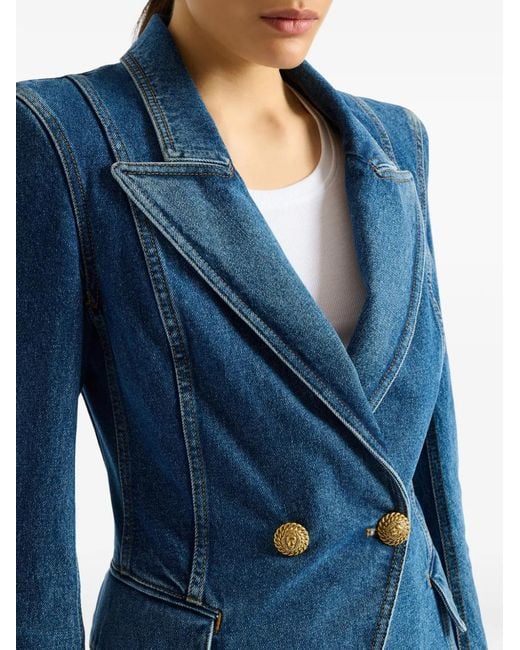 Balmain Blue Denim 2-Button Jacket