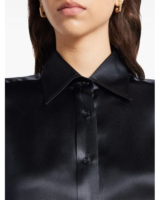Tom Ford シルクシャルムーズ シャツ Blue