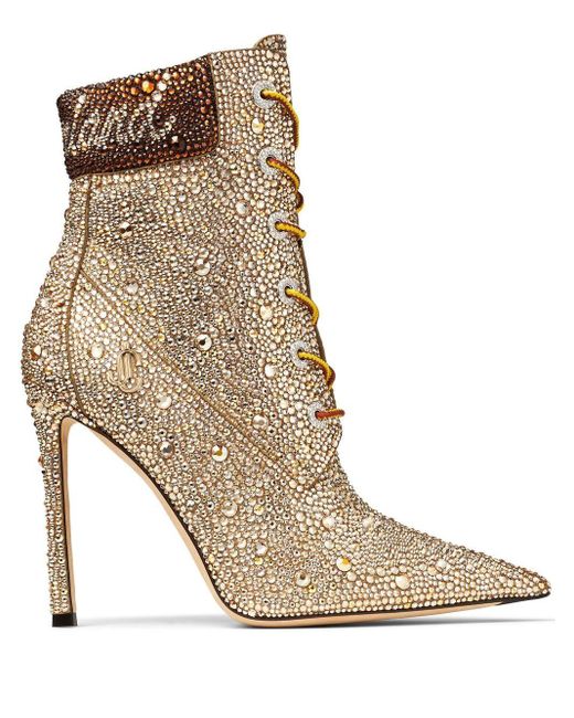 Jimmy Choo Brown X Timberland Crystal-embellished Ankle Boots