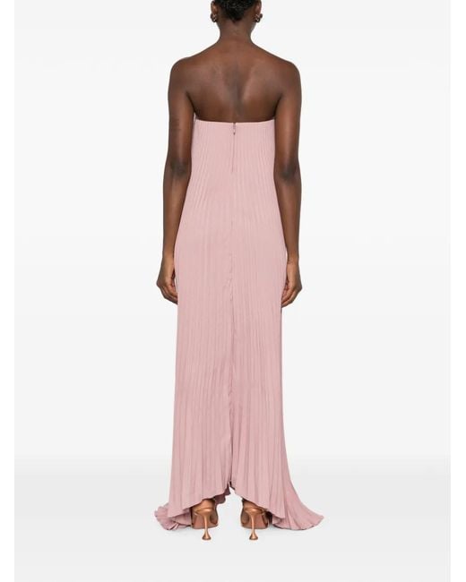 L'idée Pink Tie Pleated Gown