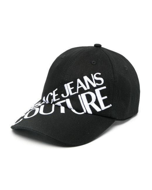 Versace Black Embroidered-logo Cotton Cap for men