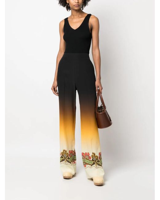 Etro Black Printed Trousers
