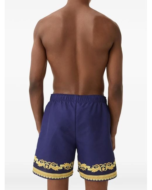 Versace Blue Printed Boardshorts for men