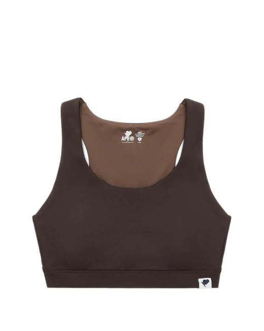 A Bathing Ape Brown Scoop-Neck Sport Bra