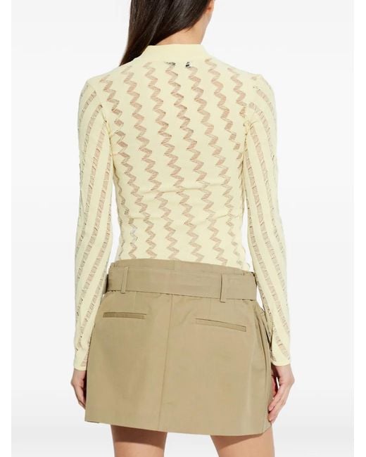 IRO Yellow Aliona Zigzag-Pattern Top