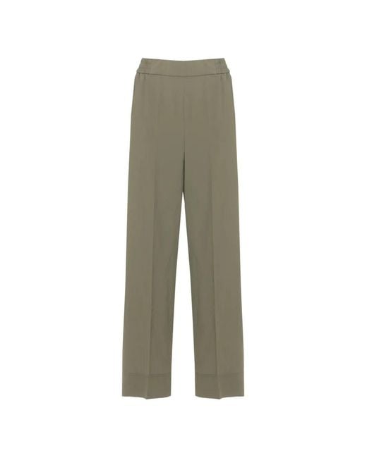 Emme Green Emmangolo Elasticated-Waist Wide-Leg Trousers