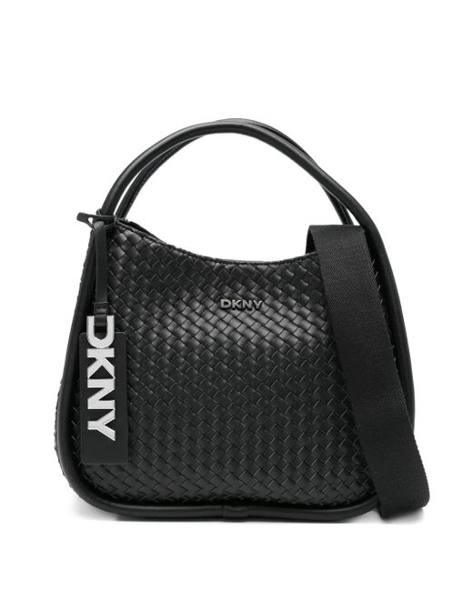 DKNY Black Medium Capri Woven Tote Bag
