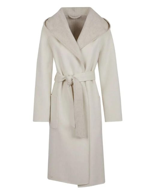 P.A.R.O.S.H. White Hooded Belted Coat