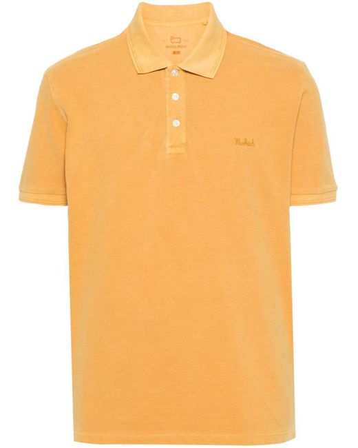 Woolrich Orange Logo-embroidered Polo Shirt for men
