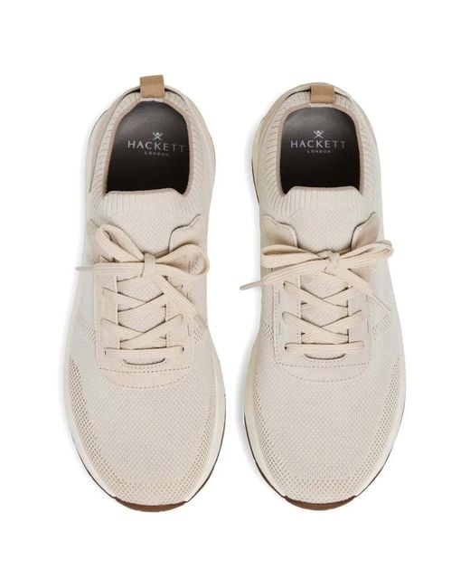 Hackett White H-Runner Lace-Up Sneakers for men