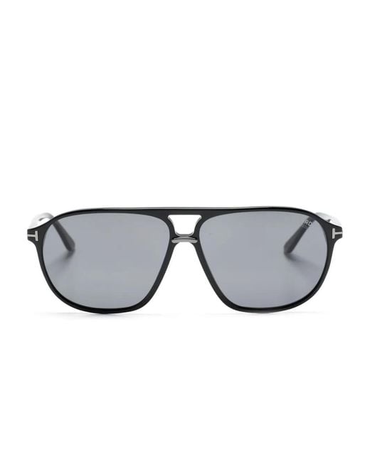 Tom Ford Gray Bruce Navigator-Frame Sunglasses