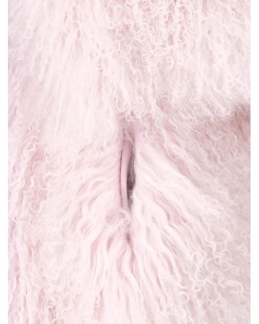 The Attico Pink Oversized Shearling Jacket