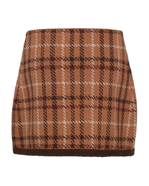 Cara Cara Geruite Mini-Rok in het Brown
