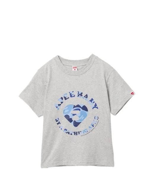 AAPE BY A BATHING AP Gray Camo Heart Graphic T-Shirt
