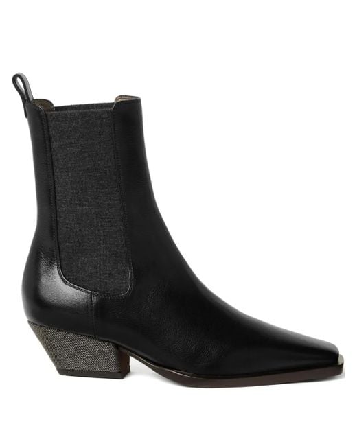 Botas chelsea con tacón de 50 mm Brunello Cucinelli de color Black