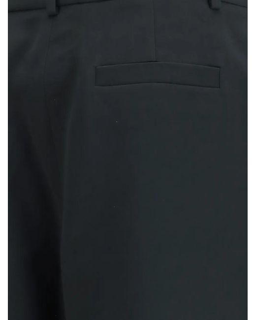 Giorgio Armani Black Pleated Wide-Leg Trousers