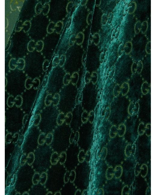 Cardigan en velours à logo GG en jacquard Gucci en coloris Green