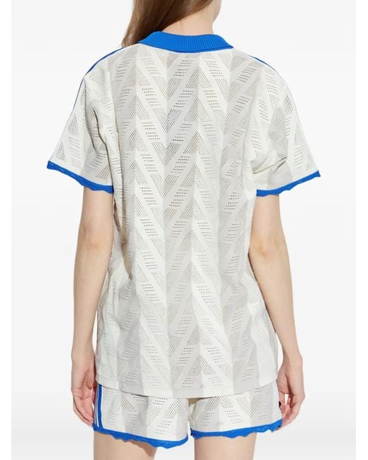 Adidas Blue Pierced T-Shirt Mit V-Ausschnitt
