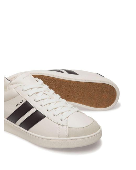 Bally White Tyger Leather Sneakers