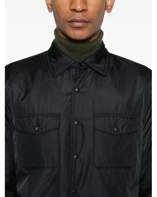 Aspesi Black Press-Stud Shirt Jacket for men