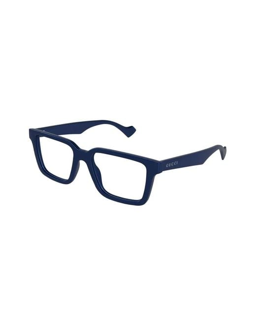 Gucci Blue Rectangle-Frame Glasses for men