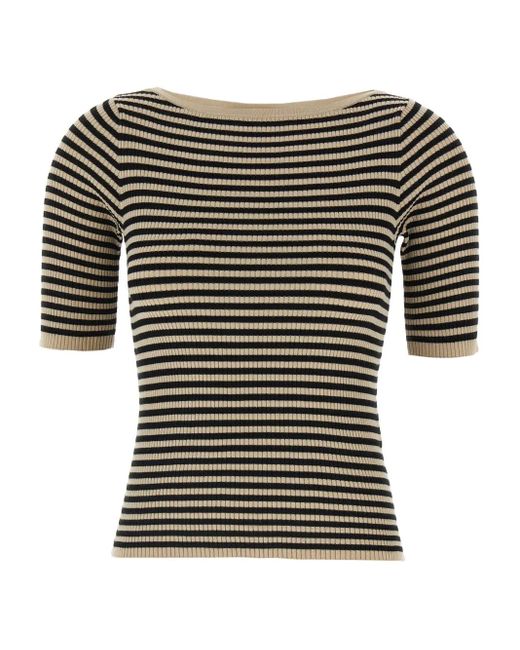 Max Mara ストライプ Tシャツ Black