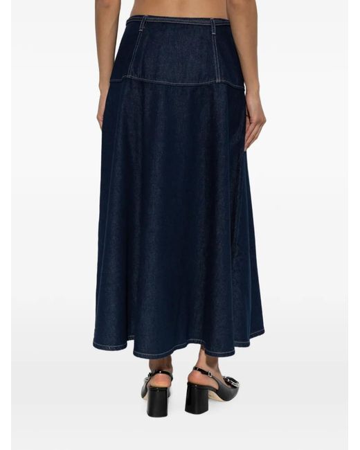 Samsøe & Samsøe Blue Satilly Drawstring-Fastening Midi Skirt