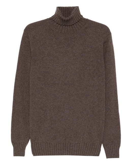 Dell'Oglio Brown Roll-Neck Sw for men