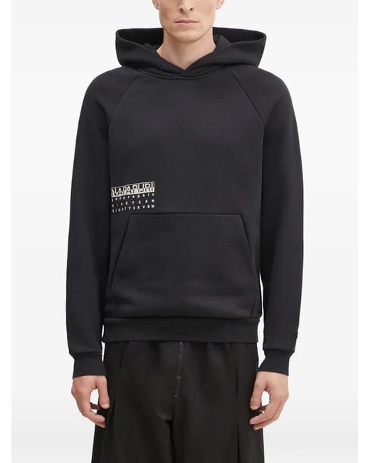 Napapijri Black Logo-Print Hoodie for men