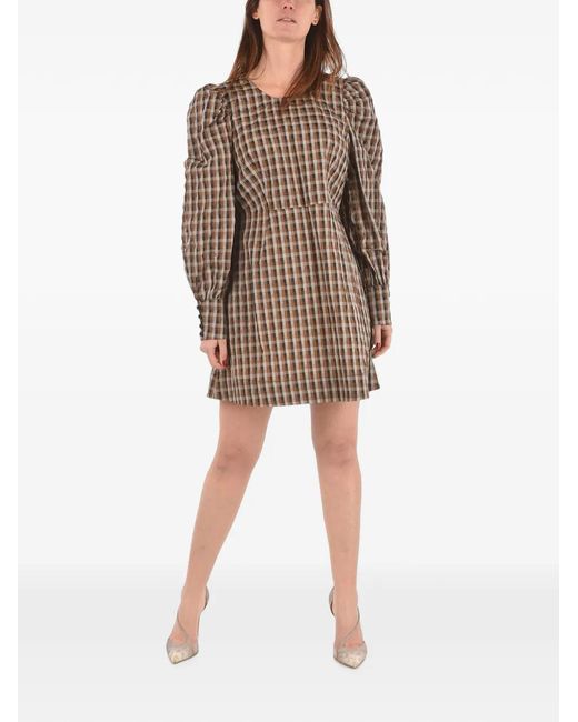 Baum und Pferdgarten Brown Aidine Gingham-Print Mini Dress