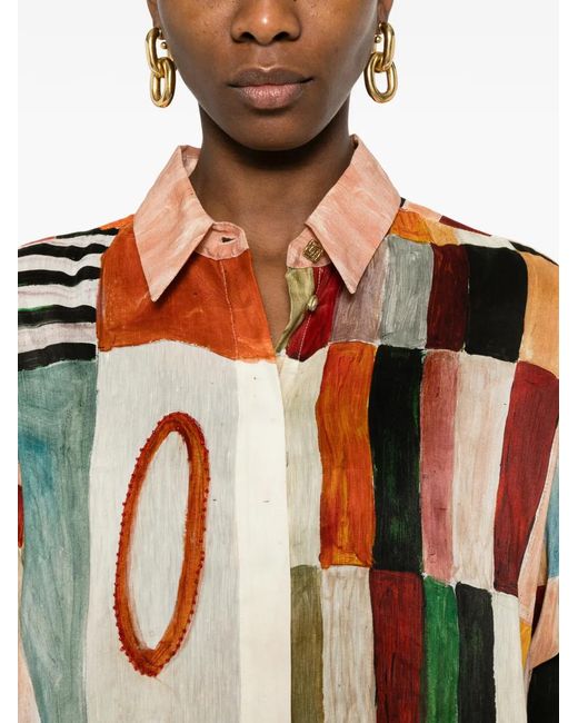 ALÉMAIS White X Laurence Leenaert Marjorelle Patchwork Shirt