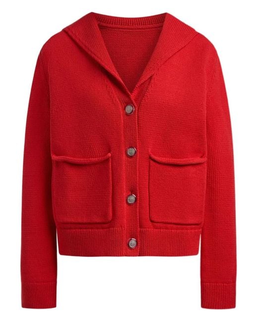 12 STOREEZ セーラーカラー カーディガン Red