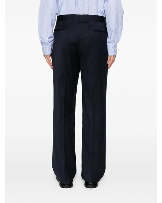 Lardini Blue Papalu Pressed-Crease Trousers for men