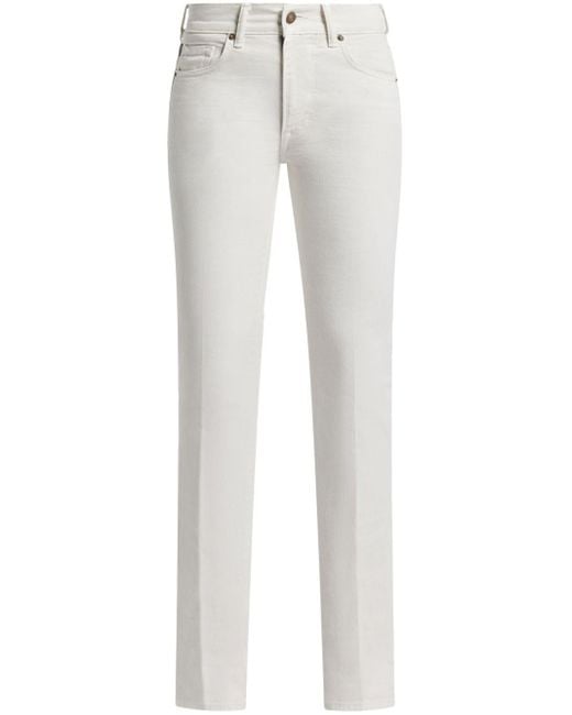 Jeans dritti a vita media di Tom Ford in White