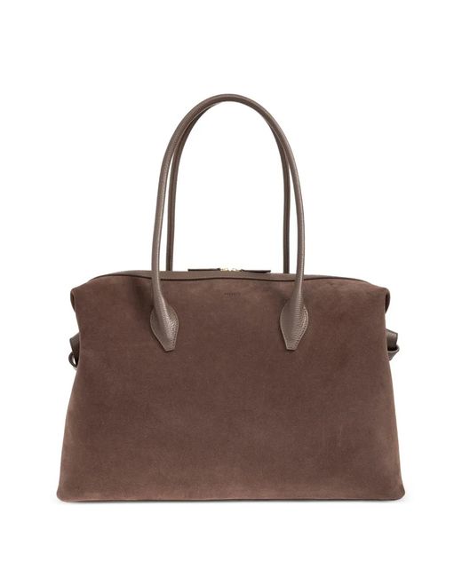 Yuzefi Brown Large Brioche Suede-Leather Duffle Bag