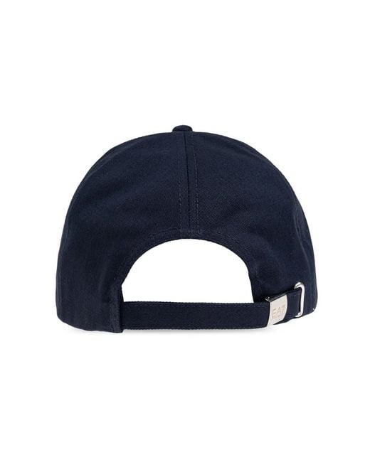 EA7 Blue Logo-Print Baseball Cap