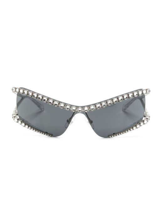 Swarovski Gray Sk7022 Geometric-frame Sunglasses