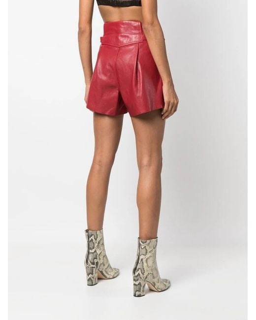 The Mannei Red High-Rise Biker Shorts