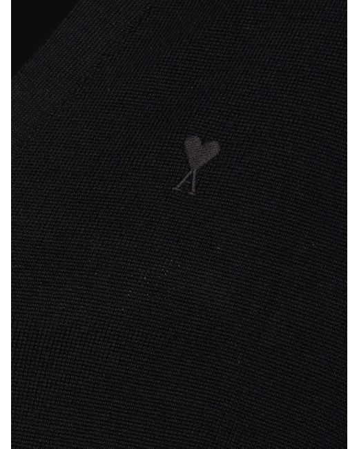 Cardigan Con Scollo A V di AMI in Black da Uomo