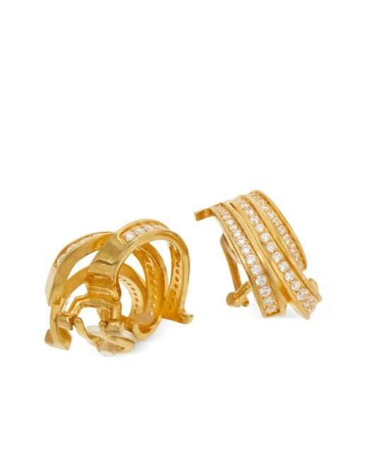 Ferragamo Metallic Golden Metal Earrings