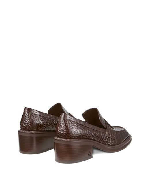 Jimmy Choo Brown Tylor 60 Leather Heeled Loafers