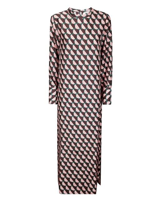 Alberto Biani White Geometric-Print Dress