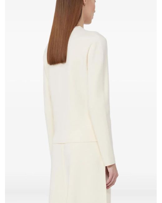 Max Mara White Logo-Embossed Sweater