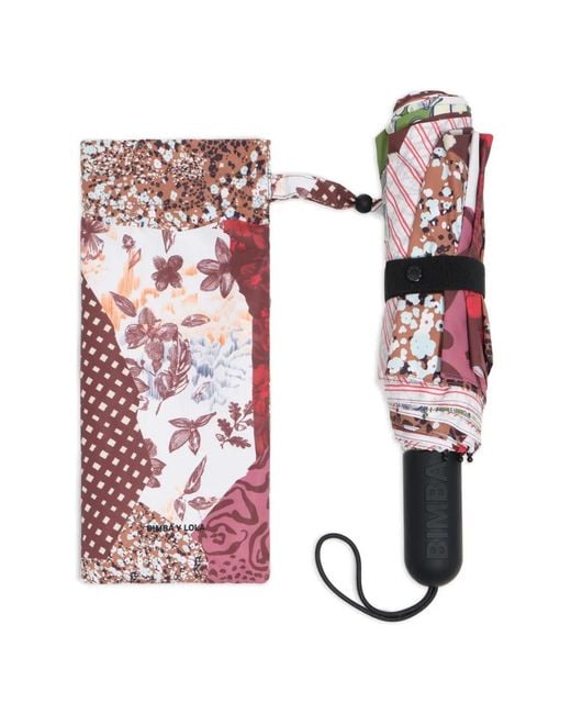 Bimba Y Lola Pink Patchwork-Print Umbrella