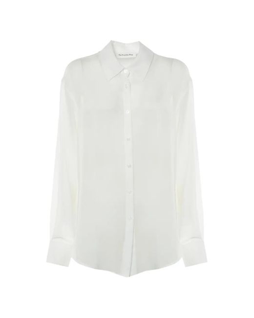 Frankie Shop White Button-Down Sheer Shirt