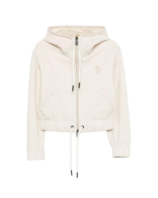 Moncler レディース ホワイト ジップアップ パーカー Moncler レディース ホワイト ジップアップ パーカー